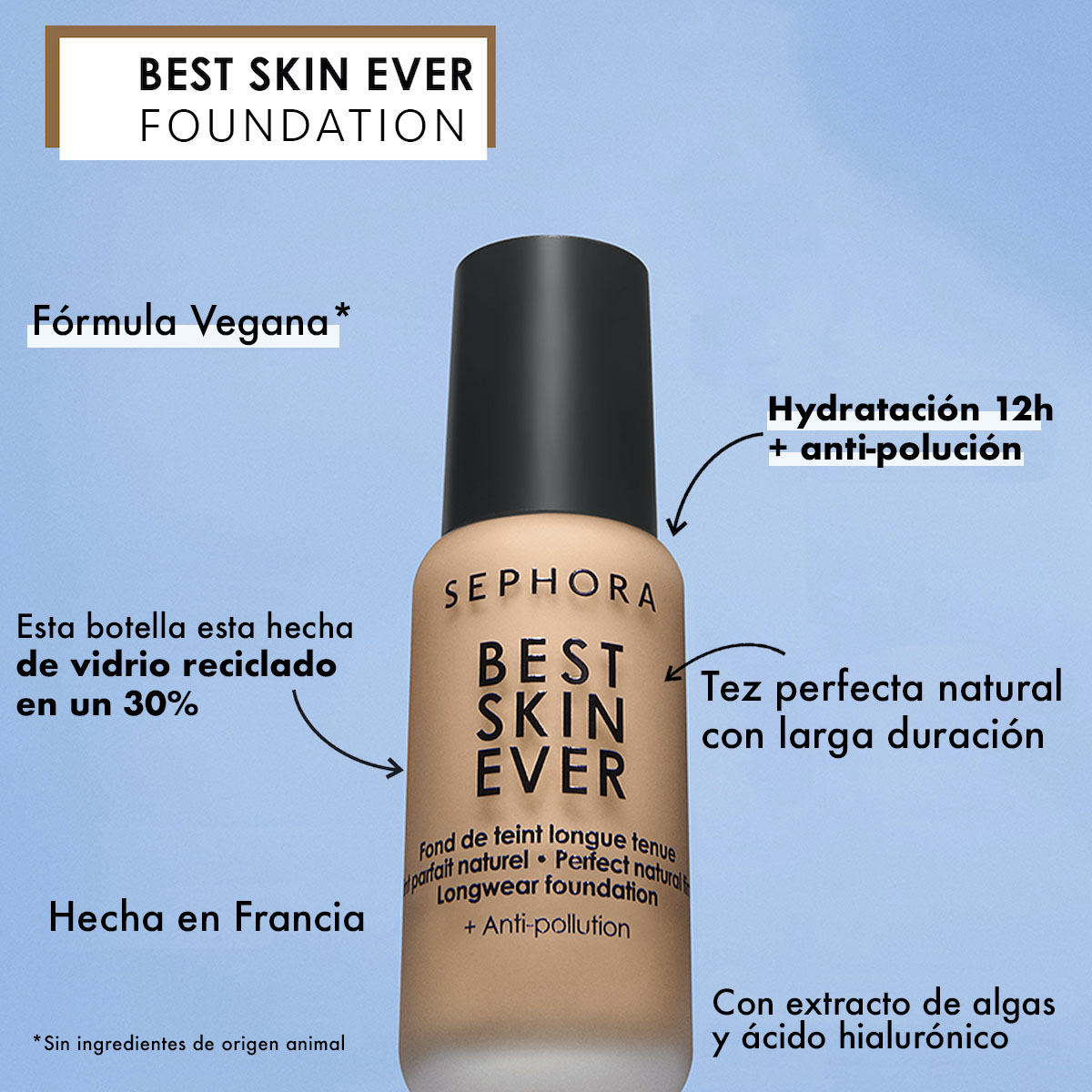 BEST SKIN EVER LONG WEAR FOUNDATION PERFECT NATURAL COMPLEXION + ANTI-POLLUTION (Base de Maquillaje de Larga Duración)